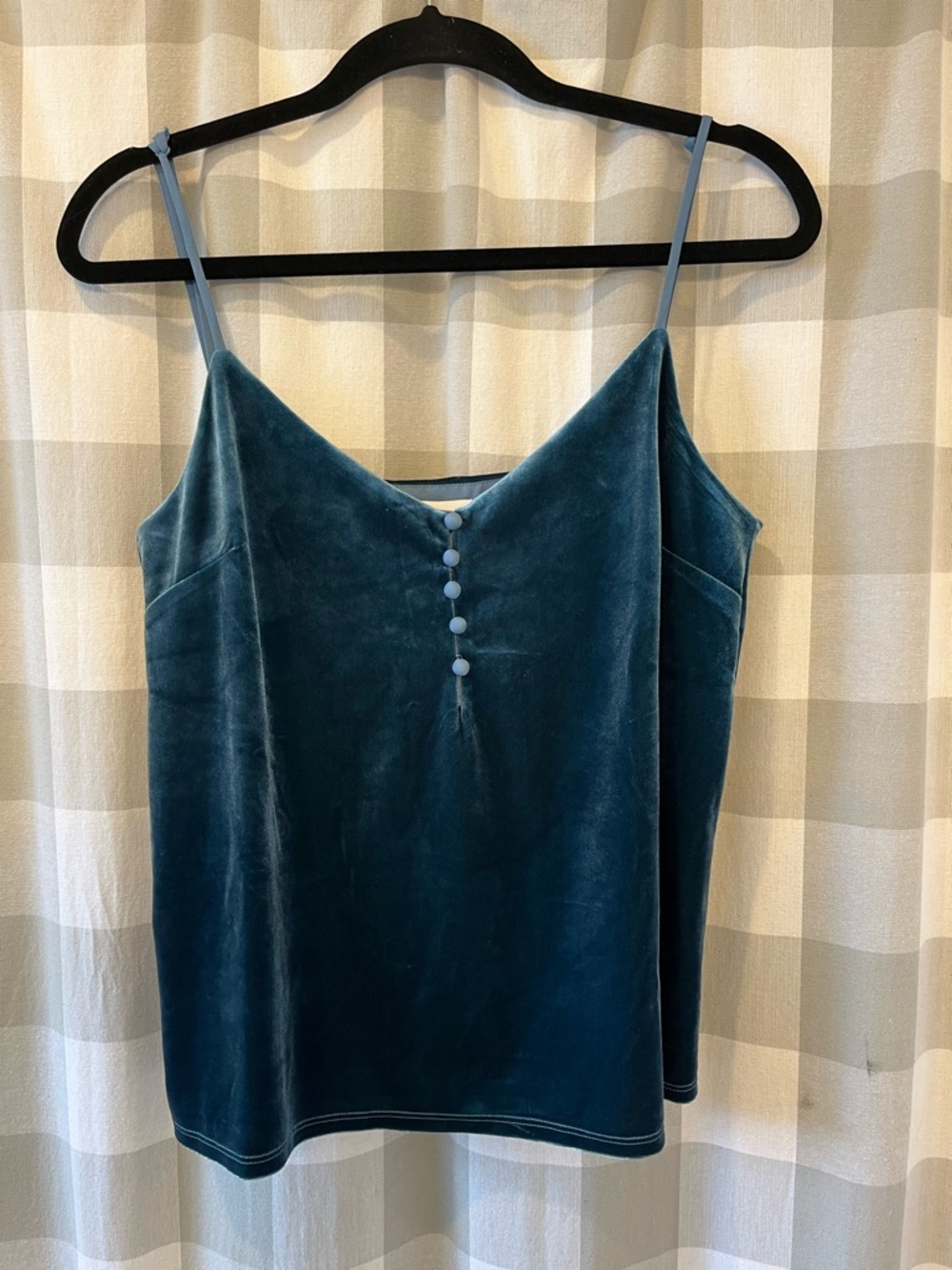 NSR Teal Velvet Spaghetti Strap Cami